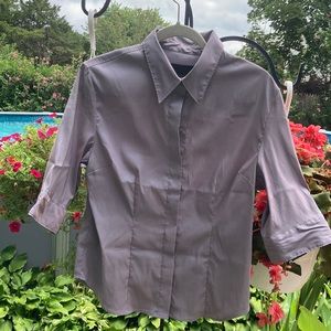 Express stretch - 13/14 light purple button up short sleeve shirt